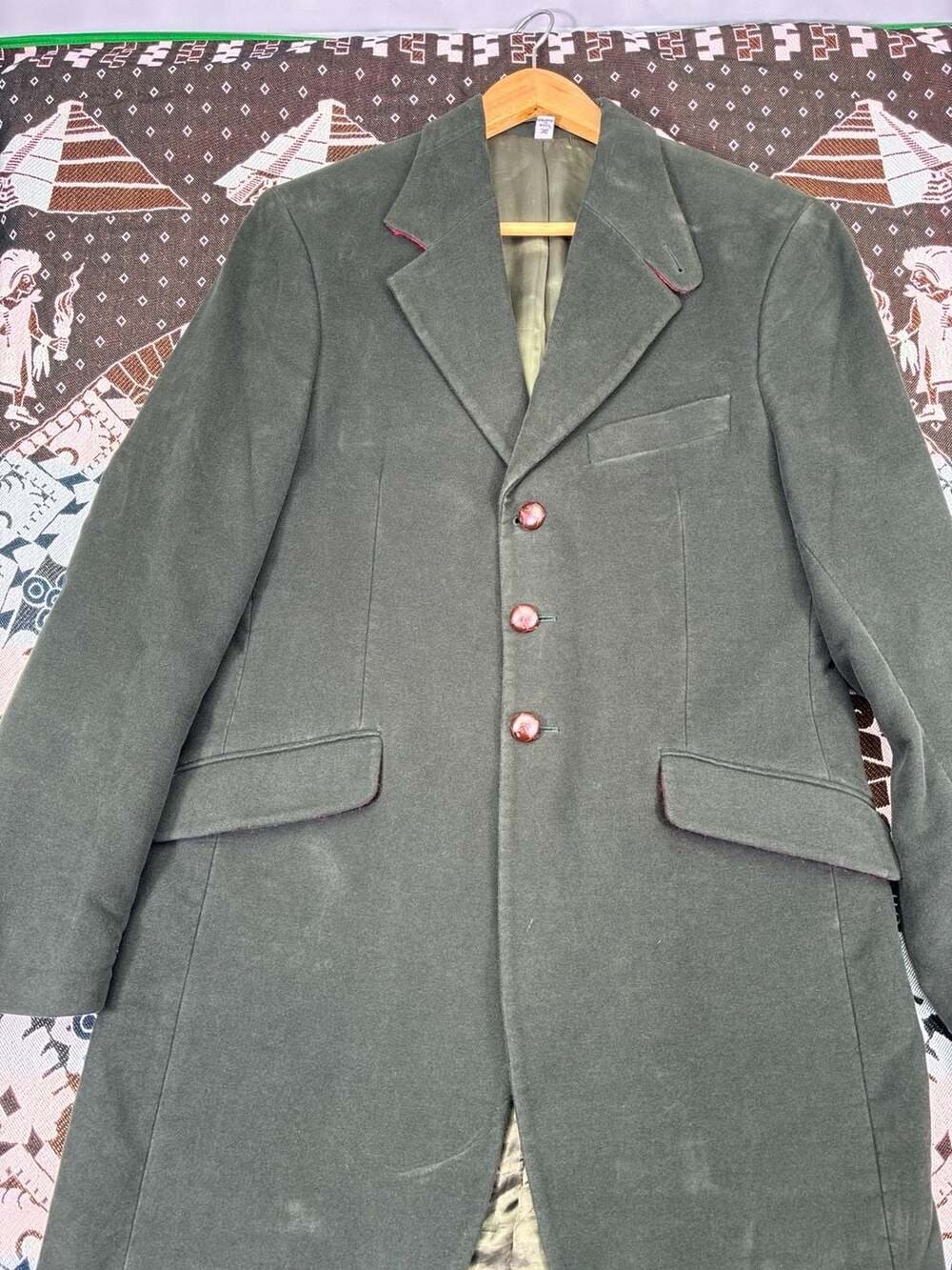 J. Peterman Duca Visconti Moleskin Sport Coat Blazer Green Size 36 - Picture 2 of 15